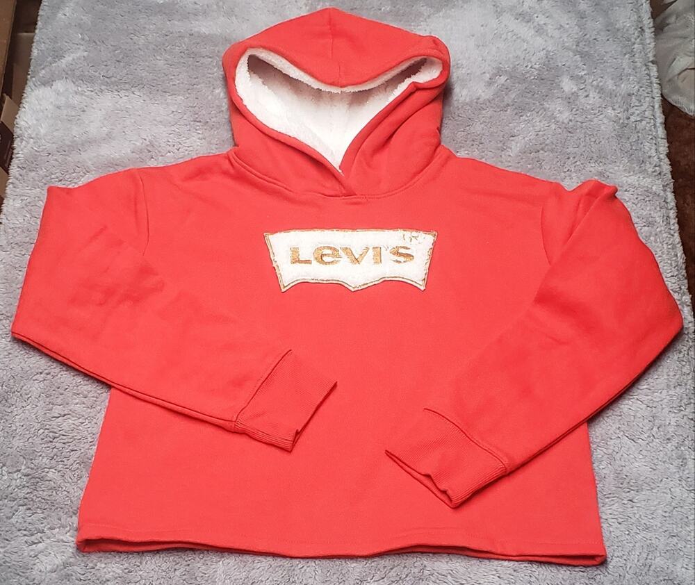 Levi’s Girls XL Red Hoodie Sweatshirt Cozy Athleisure Retro Streetwear